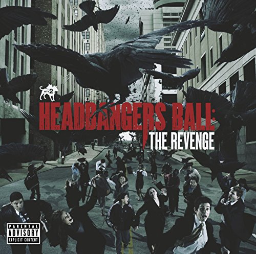Album cover with crows attacking people on a city street, red and white text overlay.