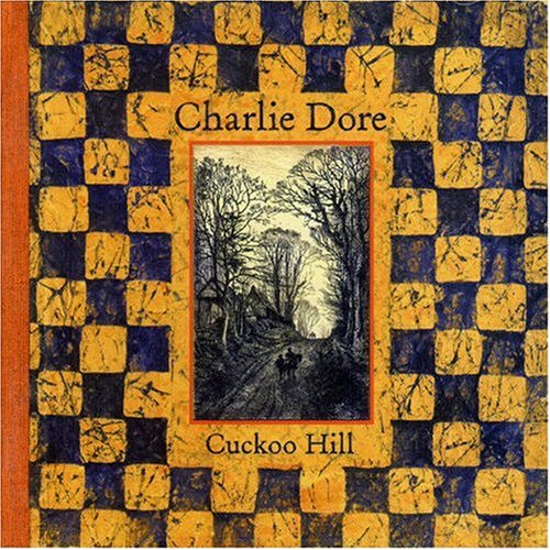 "Album cover with yellow and blue checkered pattern, featuring a black forest illustration."