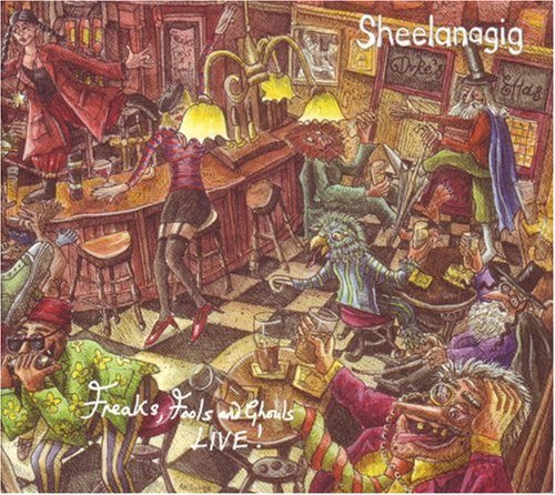 "Album cover art featuring a vibrant, cartoonish bar scene with eccentric characters."