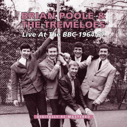 CD cover with black-and-white photo of five men in suits posing by a fence.