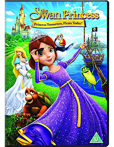 DVD cover featuring a cartoon princess in a purple dress with animals and a pirate ship.