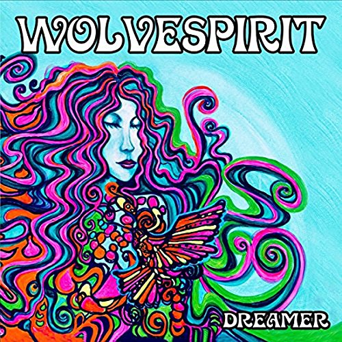 CD cover for Wolvespirit’s “Dreamers Ep” with psychedelic portrait and butterfly.