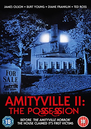 DVD cover for "Amityville II: The Possession" with a haunted house image.