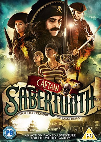 DVD cover art featuring Captain Sabertooth, cast members, and pirate ships at sea.
