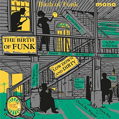 Album cover for “The Birth of Funk” depicting a detailed, illustrated porch scene.