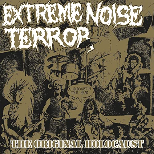 CD cover for Extreme Noise Terror, featuring a band in a chaotic scene.