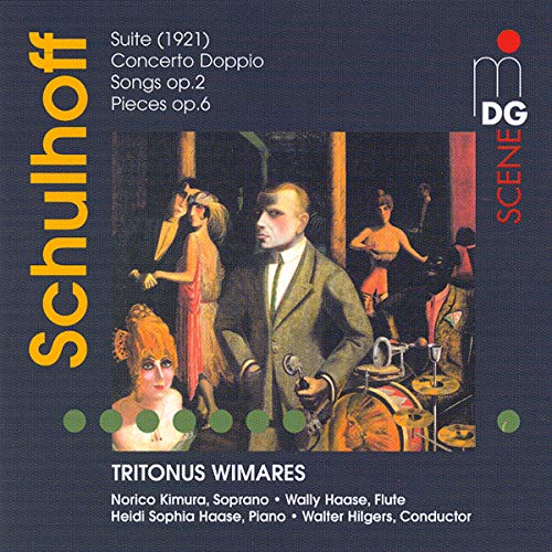 CD cover for Schulhoff’s music featuring portraits and a band scene.