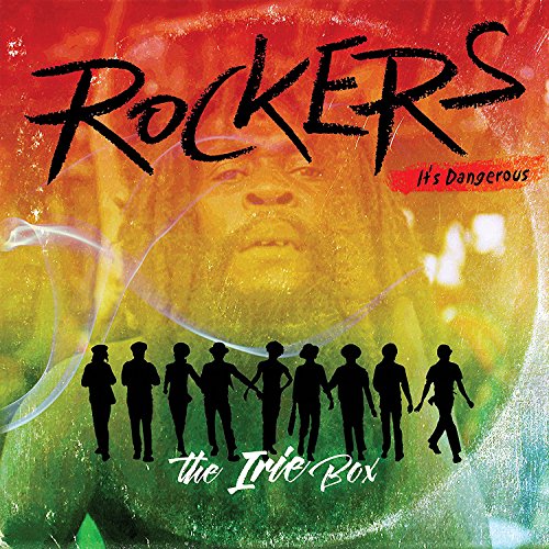 "Vinyl album cover with silhouetted figures and a man's face on a colorful background."