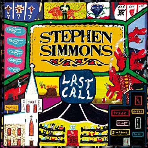"Album cover for 'Last Call' by Stephen Simmons, featuring a colorful, cartoonish illustration."