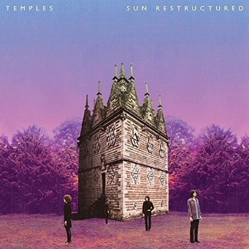 Compact disc with a silver surface, packaged in a cardboard sleeve with "Temples" and "Sun Structures".