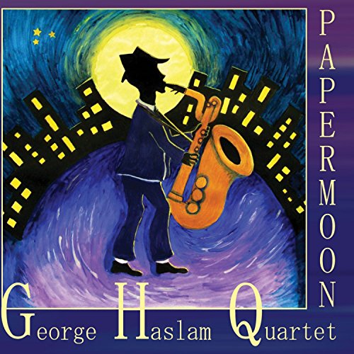 Album cover featuring a silhouette of a man playing saxophone under a full moon.
