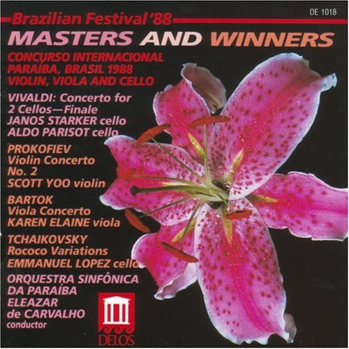 "CD cover with pink lily on black background, featuring classical music details."