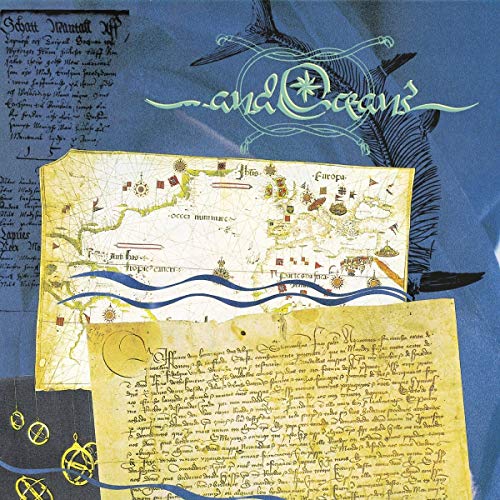 CD cover with vintage map, script, and nautical wave design.