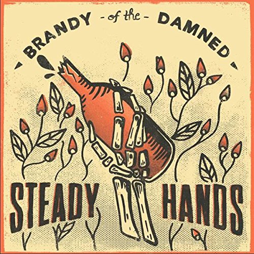 Album cover art: skeletal hand holding bottle, surrounded by flowers, on yellow background.