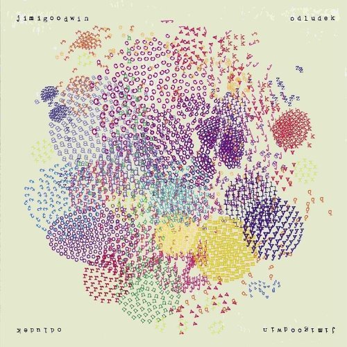 Album cover with multicolored, geometric shapes forming a circular pattern on a beige background.