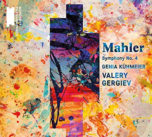 "CD cover with abstract, colorful background and 'Mahler Symphony No. 4' text."