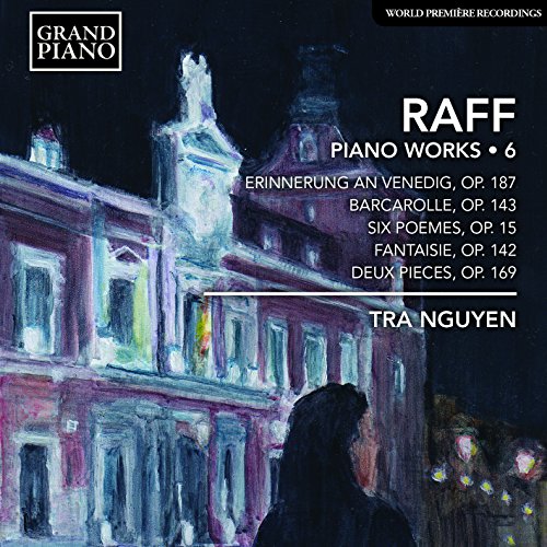 "CD cover with painting of a woman outside a building at night, text overlay."