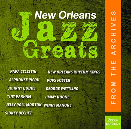 CD cover for “New Orleans Jazz Greats” with artist names listed.