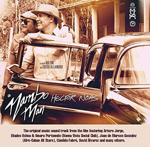 Vinyl record cover featuring two men and a classic car, “Mambo Man” title.