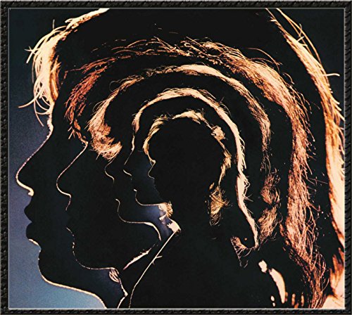 A series of nested silhouettes of a person's profile against a dark background.