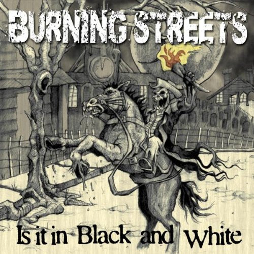 CD cover: black and white sketch of skeletal rider on horse.
