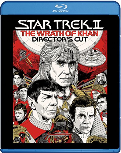 "Blu-ray case for 'Star Trek 2: The Wrath of Khan' with character illustrations."