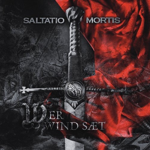 CD cover for Saltatio Mortis’ “Wer Wind Sat” featuring a sword and battle scene.