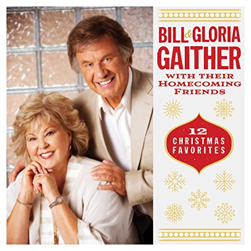 Bill & Gloria Gaither CD cover featuring a smiling couple, snowflakes, and red text.