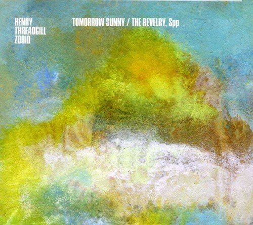 "Album cover with abstract watercolor design in shades of green, blue, and white."