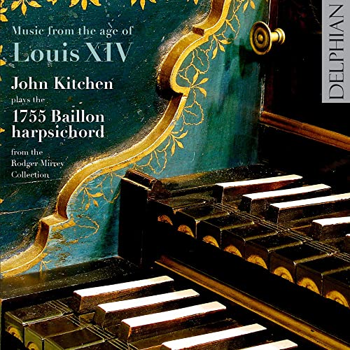 CD cover featuring a dark green background, ornate gold details, and a harpsichord.