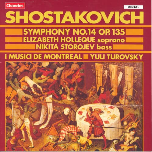 CD cover for Shostakovich’s Symphony No. 14, featuring a chaotic painting.