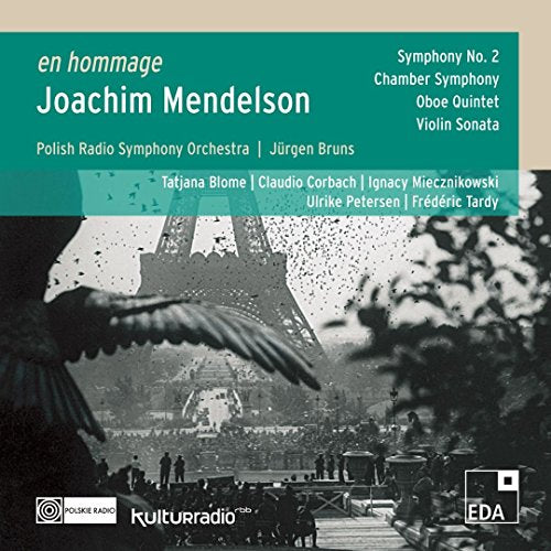 CD cover for "En Hommage" to Joachim Mendelssohn, featuring a bird in flight.