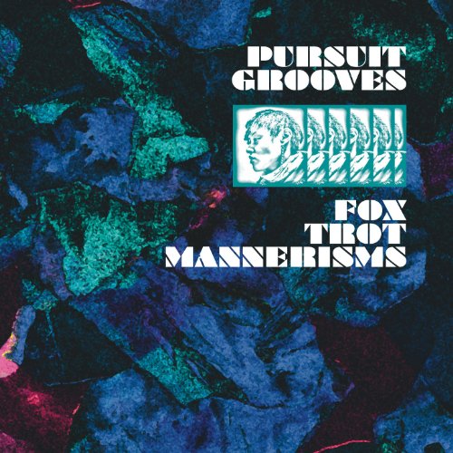 "Pursuit Grooves" album cover with abstract blue and green background and white text.
