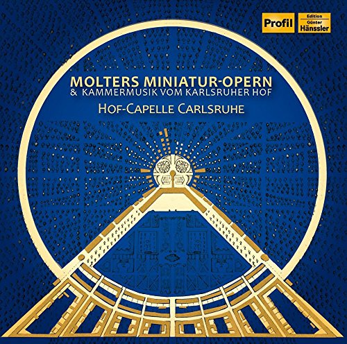 Blue and gold CD cover with ornate design and text "Hof-Capelle Carlsruhe".