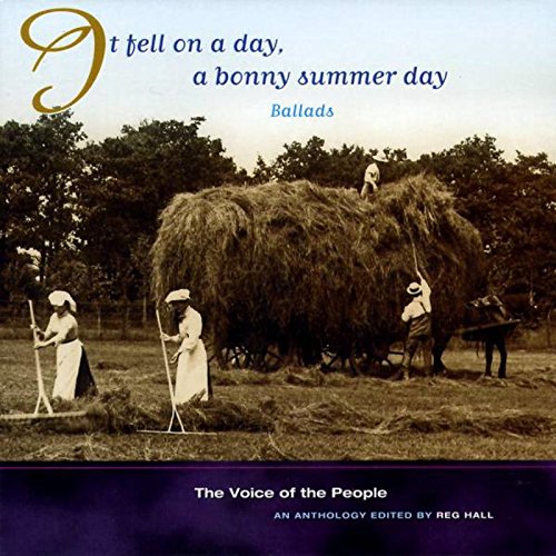 "CD cover with sepia-toned image of people working with haystack, purple banner at bottom."