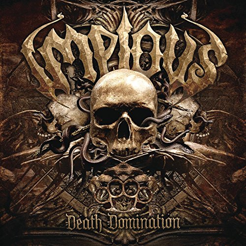 A music album cover featuring a skull surrounded by ornate designs and the title "Death Domination".