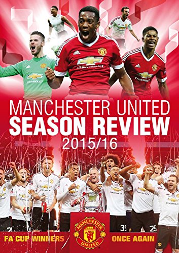 Manchester United 2015/16 season review DVD cover featuring celebrating players.