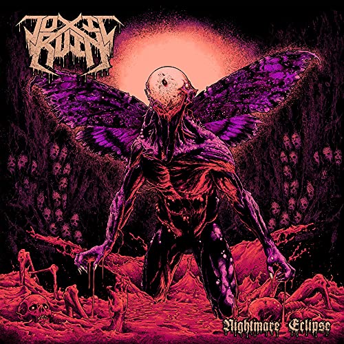 Dark album cover featuring a monstrous, winged figure amidst skulls.