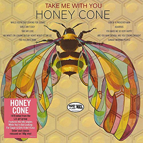 Vinyl album cover: Honey Coneās āTake Me With Youā featuring a bee illustration.