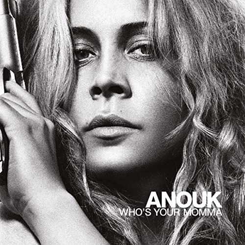 Black and white portrait of singer Anouk, album cover detail.