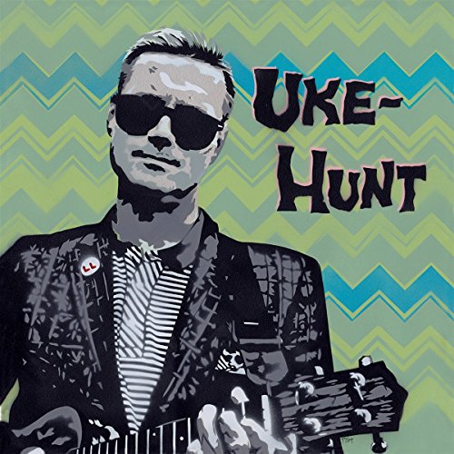 Pop art album cover featuring a man with sunglasses and a ukulele.