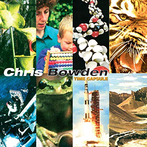 "Album cover with collage of diverse images and 'Chris Bowden Time Capsule' text."