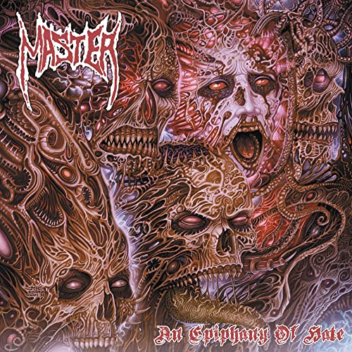CD cover for "Master - An Epiphany Of Hate" with grotesque, monstrous faces.