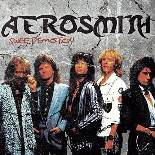 Aerosmith album cover featuring the band members in 1970s style.