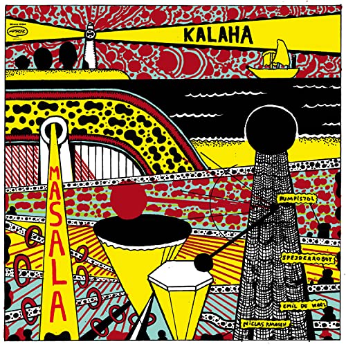 Kalaha – Masala vinyl album cover, colorful abstract landscape illustration.