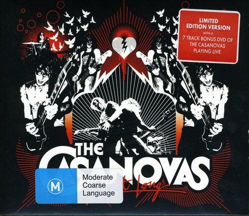 CD cover for "The Casanovas - All Night Long" featuring band members playing.