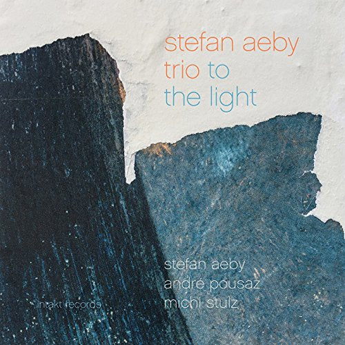 "Album cover with abstract dark blue and white design, featuring artist names."