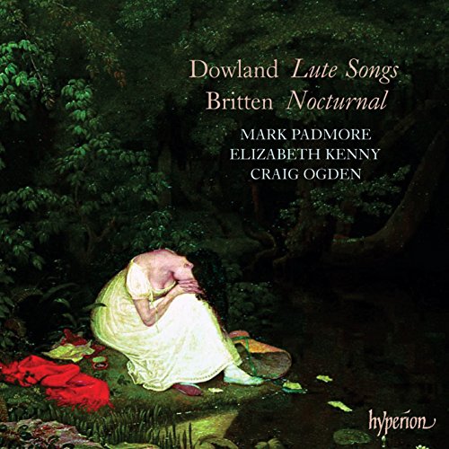 "Album cover with a serene forest scene and a woman in white dress sitting."