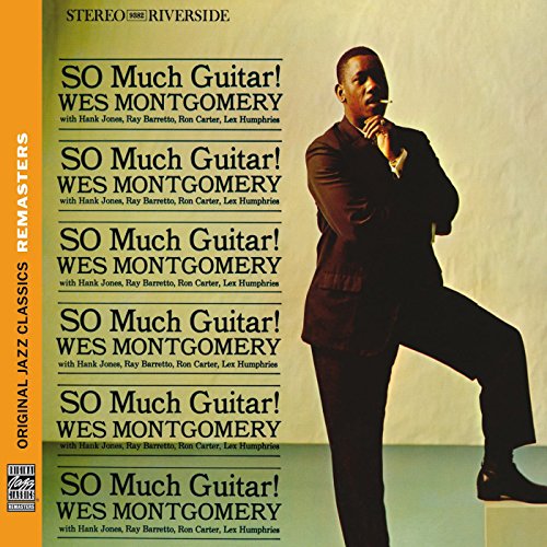 "CD cover featuring Wes Montgomery in a suit, leaning on one leg."