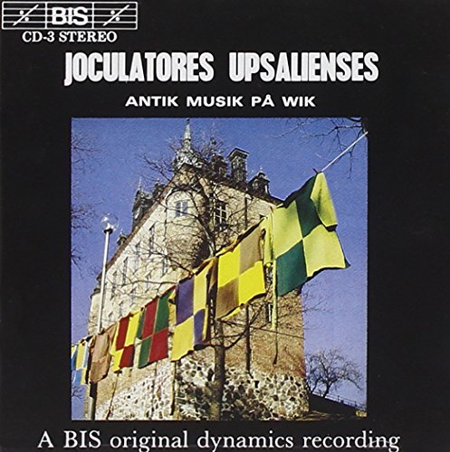 "CD cover with a stone building and colorful flags against a blue sky."